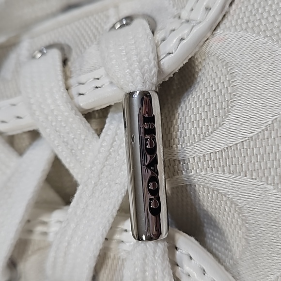 Coach Francesca logo canvas white sneakers women's size 7 - Picture 6 of 9